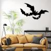 Metal Bat Wall Decor, Halloween Bat Metal Wall Decor, Flying Bats Metal Wall Art, Halloween Metal Sign, Bat Wall Art, Scary Halloween Decorations, Living Room Wall Art (Gold, 24"x13" | 60x34cm) view 3