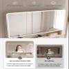 22 X 34 Inch Led Lighted Bathroom Medicine Cabinet with Sockets,2doors Hd Wall Mounted Bathroom Mirror with Defogging Function Mirror Back with Cosmetic Organizer Easy to Install Aluminum Cabinet view 3