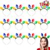 JOYIN 12 PCS Christmas Headband LED Light Bulb Flashing Headband with 4 Colorful LED Bulbs for Adults Kids Accessories Christmas Party Favors Xmas Party Supplies view 1