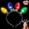 JOYIN 12 PCS Christmas Headband LED Light Bulb Flashing Headband with 4 Colorful LED Bulbs for Adults Kids Accessories Christmas Party Favors Xmas Party Supplies view 4