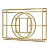 BYJSJY Wine Rack Wall Mounted, Hanging Metal Floating Wine Rack Cabinet, Large Capacity Full Metal Wine Rack with Bottle and Cup Holders, for Home Restaurant Bar Storage Rack(Gold,120x20x90CM) view 1