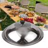 40 CM Stainless Steel Pots Lid Cover Fits Frying Pans/Pots/Woks, Stainless Steel And Tempered Glass Lid With Vent Hole And Handle view 3