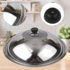 40 CM Stainless Steel Pots Lid Cover Fits Frying Pans/Pots/Woks, Stainless Steel And Tempered Glass Lid With Vent Hole And Handle view 4