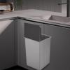 JTWWDM Square Embedded Side Door Trash Can Lid, Side Opening Waste Bin Cover, Easy to Clean, Stainless Steel 180 Degree Rubbish Bin Swing Lid for Kitchen Offices,B view 3