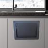 JTWWDM Square Embedded Side Door Trash Can Lid, Side Opening Waste Bin Cover, Easy to Clean, Stainless Steel 180 Degree Rubbish Bin Swing Lid for Kitchen Offices,B view 4
