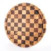 DYINGZL Acacia Round Chopping Board, Checkerboard Wood Cutting Board, Round Chopping Board with Juice Groove, Deli Wood Cheese Board view 1
