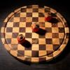 DYINGZL Acacia Round Chopping Board, Checkerboard Wood Cutting Board, Round Chopping Board with Juice Groove, Deli Wood Cheese Board view 2