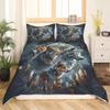 DESTACOZIE Customized Wolf Duvet Cover, Queen Wolf Comforter Set Gray, King Size Wolf Bed Set, Wolf Bedspread, Twin Size Wolves Bedding Set for Boys, Wolf Comforter Set Queen view 1