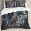 DESTACOZIE Customized Wolf Duvet Cover, Queen Wolf Comforter Set Gray, King Size Wolf Bed Set, Wolf Bedspread, Twin Size Wolves Bedding Set for Boys, Wolf Comforter Set Queen view 2