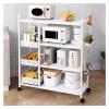 XPLKQXE Food Cart Service Trolley Bar & Beverage Carts, Mobile Kitchen Rolling Utility Cart, Floor Standing Multi-Layer Storage Shelf for Home Use, with Wheels(White,80X30X87CM) view 1