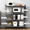 XPLKQXE Food Cart Service Trolley Bar & Beverage Carts, Mobile Kitchen Rolling Utility Cart, Floor Standing Multi-Layer Storage Shelf for Home Use, with Wheels(White,80X30X87CM) view 2