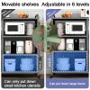 XPLKQXE Food Cart Service Trolley Bar & Beverage Carts, Mobile Kitchen Rolling Utility Cart, Floor Standing Multi-Layer Storage Shelf for Home Use, with Wheels(White,80X30X87CM) view 3