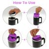 blackonvlm Divided Cup Tray, 2-in-1 Beverage Separator Silicone Liner, Food Grade Reusable Liner for Cup 40 oz, Silicone Hot Cold Double Inner Tray for Party, Leisure, Outdoor, Office (Purple) view 4