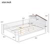 VilroCaz Modern Full Size Platform Bed with House-Shaped Headboard and Built-in Storage& Light, Wood Platform Bed Frame with Safety Guardrail for Kids Teens Girls & Boys Bedroom (White-8.12, Full) view 2
