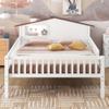 VilroCaz Modern Full Size Platform Bed with House-Shaped Headboard and Built-in Storage& Light, Wood Platform Bed Frame with Safety Guardrail for Kids Teens Girls & Boys Bedroom (White-8.12, Full) view 3
