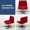 Cross Office Chair Cover,Armless Chair Cover Chair Cover Velvet Armless Office Desk Chair Slipcover Modern Mid Back Accent Chair Cover Washable Removable Chair Protector for Accent Chair Without Arms( view 4