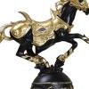 Bothyi Resin Horse Statue, Horse Figurine Statue,Gifts for Horse Lovers,Horse Statue,Home Shelf Bookshelf Resin Horse Ornament, Black and Gold, 24x27x11cm view 2