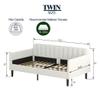 1- Elena Twin Size Ivory Boucle Upholstered Daybed, Ribbed Tufted Backrest, Daybed in Lavish Modern Design, Richly Hued Foam Comfort view 2