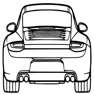 911 Model 997 Back Silhouette Metal Wall Art | Metal Wall Decor | Automotive Wall Decor | Living Room Wall Decor | Christmas Gifts | Gifts For Car Lovers | Gifts (60 CM 24 Inches)