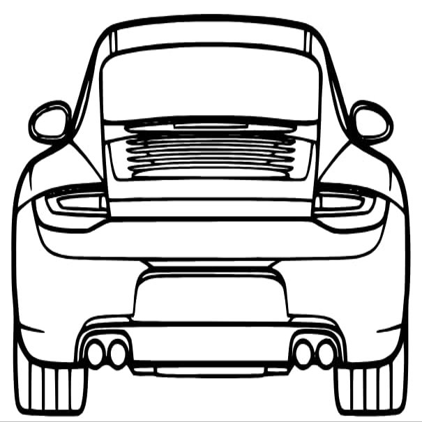 911 Model 997 Back Silhouette Metal Wall Art | Metal Wall Decor | Automotive Wall Decor | Living Room Wall Decor | Christmas Gifts | Gifts For Car Lovers | Gifts (60 CM 24 Inches)