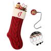 Christmas Stockings Personalized Custom Initials 18 Inches Knitted Christmas Stockings with Letter Fireplace Hanging Monogram Xmas Stockings for Kids,Family Holiday Party DecorationRed and White O view 1