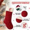 Christmas Stockings Personalized Custom Initials 18 Inches Knitted Christmas Stockings with Letter Fireplace Hanging Monogram Xmas Stockings for Kids,Family Holiday Party DecorationRed and White O view 3