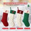 Christmas Stockings Personalized Custom Initials 18 Inches Knitted Christmas Stockings with Letter Fireplace Hanging Monogram Xmas Stockings for Kids,Family Holiday Party DecorationRed and White O view 4