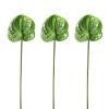 AtHomeYuyue 3pcs Artificial Anthurium Lily Flowers 22" Green Fake Plastic Tropical Flowers for Vase Bouquets Home Office Wedding DecorGreen view 1