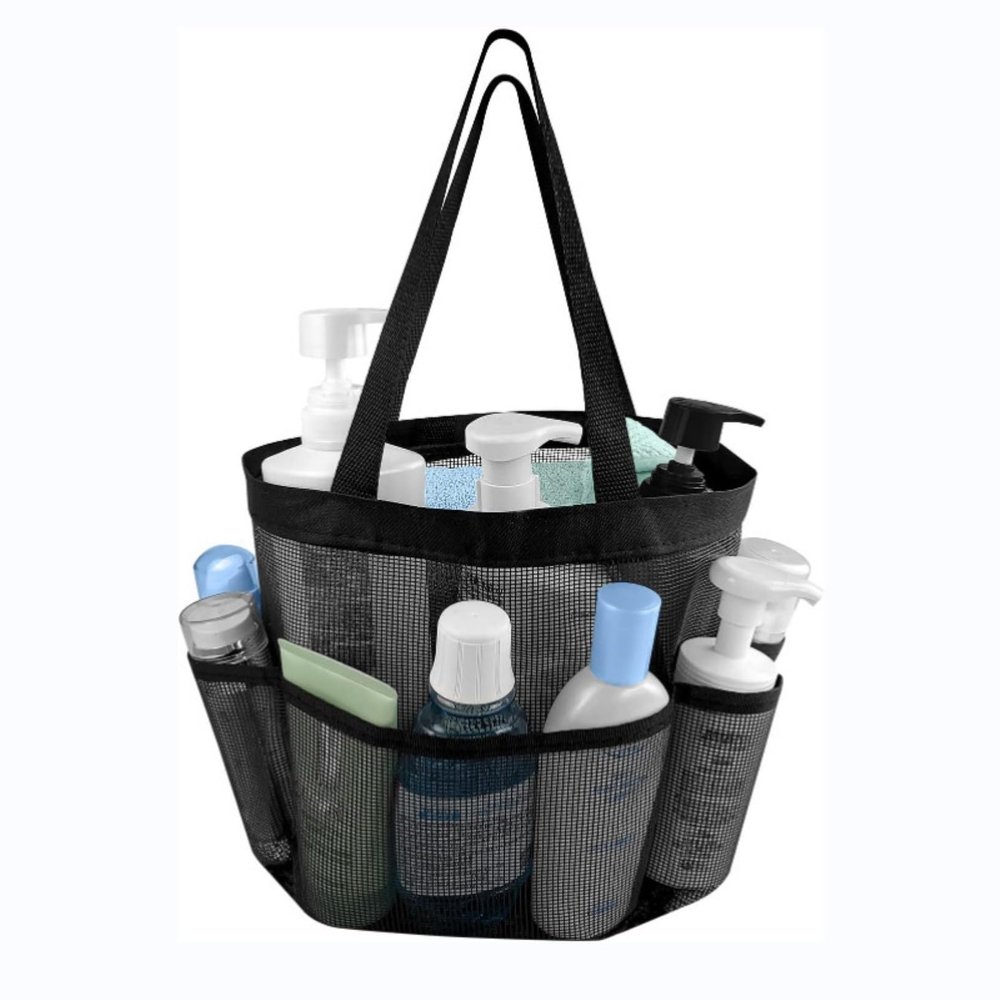 TQQEPOOL Portable Mesh Shower Caddy Bag,Foldable Mesh Shower Tote Bag,Mesh Shower Caddy for College Dorm,Gym, Swimming, Yoga,Travel and Beach