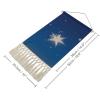 NWGHM Poster Hanger with Tassel Navy Blue And Star Wall Art Prints with Wood Frames Wall Hanging Tapestry Cotton And Linen Hanging Poster for Living Room Decor 19.6x10 Inch view 2