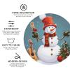 Christmas Snowman Coasters for Drinks Set of 4 Non-Slip Leather Coaster Heat Resistant Drink Coaster for Tabletop Protection Absorbent Cup Mat for Coffee Table Decor Round Shape view 3