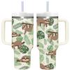 40 OZ Sloth Tumbler with Handle.Sloth Lover Cup Gift.40 OZ Unique Birthday Christmas Sloth Tumblers Gifts for Women Men. view 1