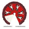 Boston Terrier Reindeer Christmas01 30 Inch Christmas Tree Skirt Red and Black Buffalo Plaid Edge Decoration for Merry Christmas Farmhouse Winter Holiday Party Home Decoration Ornaments Indoor Outdoor view 3