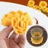4pcs Cute Crochet Knitted Coasters - Funny Sunflower Designs, Soft & Absorbent for Drinks, Desk & Bar view 4