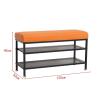 FURUIM2024M Shoes Shelf Shoe Bench, 2-Tier Shoe Bench with Storage Selves, Metal Shoe Organizer with Cushion Padded Seat for Entryway, Living Room Stackable Shoe Rack(120 * 32 * 45cm) view 2