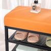 FURUIM2024M Shoes Shelf Shoe Bench, 2-Tier Shoe Bench with Storage Selves, Metal Shoe Organizer with Cushion Padded Seat for Entryway, Living Room Stackable Shoe Rack(120 * 32 * 45cm) view 3