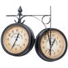 EHVYBDX Outdoor Garden Wall Clock, 8 Inch Double Sided Paddington Station Wall Clock Antique-Look Bracket Garden Clock Waterproof Outdoor Indoor Outdoor Decoration,Black view 2
