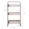 Rolling Storage Cart,Foldable Trolley Storage Rack, Narrow Cart for Small Spaces, 3 Tier Mobile Storage Rolling Utility Cart, Multi-Layer Mobile Cart, for Kitchen Bathroom Laundry view 2