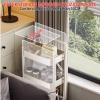 Rolling Storage Cart,Foldable Trolley Storage Rack, Narrow Cart for Small Spaces, 3 Tier Mobile Storage Rolling Utility Cart, Multi-Layer Mobile Cart, for Kitchen Bathroom Laundry view 3