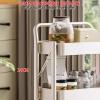 Rolling Storage Cart,Foldable Trolley Storage Rack, Narrow Cart for Small Spaces, 3 Tier Mobile Storage Rolling Utility Cart, Multi-Layer Mobile Cart, for Kitchen Bathroom Laundry view 4