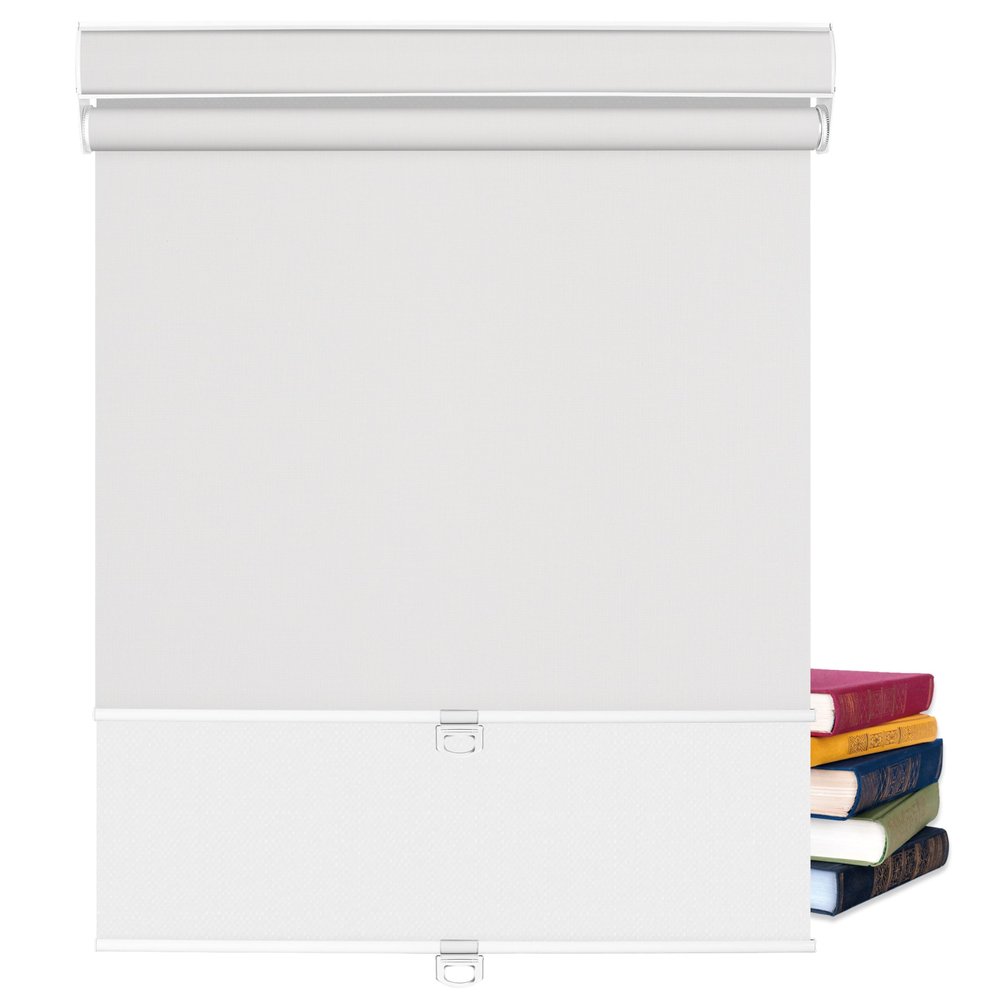 BERISSA Dual Roller Shades,Double Window Blinds,Blackout and Light Filtering Shades,Thermal Window Shades for Home Office, Easy to Install(5% Solar White+Blackout Linen White),58" W x 80" H