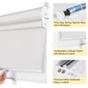 BERISSA Dual Roller Shades,Double Window Blinds,Blackout and Light Filtering Shades,Thermal Window Shades for Home Office, Easy to Install(5% Solar White+Blackout Linen White),58" W x 80" H view 4