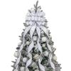 BUVANE Christmas Tree Topper,48x13 Inches Velvet Toppers Bow,Large Decorative Bows for Christmas Decoration (Silver) view 1