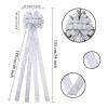 BUVANE Christmas Tree Topper,48x13 Inches Velvet Toppers Bow,Large Decorative Bows for Christmas Decoration (Silver) view 2