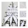 BUVANE Christmas Tree Topper,48x13 Inches Velvet Toppers Bow,Large Decorative Bows for Christmas Decoration (Silver) view 3