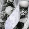 BUVANE Christmas Tree Topper,48x13 Inches Velvet Toppers Bow,Large Decorative Bows for Christmas Decoration (Silver) view 4