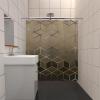 PDSYCB Geometric Fabric Shower Curtain Set Metal Honeycomb Pattern Abstract Geometric Bathroom Window Curtain Modern Decorative Polyester Cloth Shower Curtains for Bathroom Decor 35x87in-90x220cm/WxL view 4