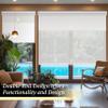 BERISSA Dual Roller Shades,Double Window Blinds,Blackout and Light Filtering Shades,Thermal Window Shades for Home Office, Easy to Install(5% Solar White+Blackout Jacquard White),26" W x 60" H view 3
