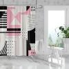 PDSYCB Geometric Fabric Shower Curtain Set Grey Checkered Pattern Abstract Geometric Bathroom Window Curtain Modern Decorative Polyester Cloth Shower Curtains for Bathroom Decor 87x72in-220x183cm/WxL view 1