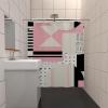 PDSYCB Geometric Fabric Shower Curtain Set Grey Checkered Pattern Abstract Geometric Bathroom Window Curtain Modern Decorative Polyester Cloth Shower Curtains for Bathroom Decor 87x72in-220x183cm/WxL view 4